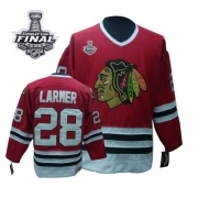 CCM Steve Larmer Chicago Blackhawks Authentic Throwback With Stanley Cup Finals Jersey - Red