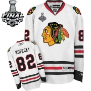 Reebok EDGE Tomas Kopecky Chicago Blackhawks Authentic With Stanley Cup Finals Jersey - White