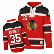Tony Esposito Chicago Blackhawks Old Time Hockey Sawyer Hooded Sweatshirt Authentic Jersey - Red