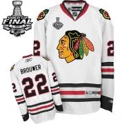 Reebok EDGE Troy Brouwer Chicago Blackhawks Authentic With Stanley Cup Finals Jersey - White
