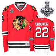 Reebok Troy Brouwer Chicago Blackhawks Premier Home With Stanley Cup Finals Jersey - Red