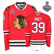 Reebok EDGE Cristobal Huet Chicago Blackhawks Authentic Home With Stanley Cup Finals Jersey - Red