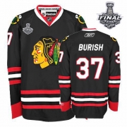 Reebok EDGE Adam Burish Chicago Blackhawks Authentic With Stanley Cup Finals Jersey - Black