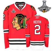 Reebok EDGE Duncan Keith Chicago Blackhawks Authentic Home With Stanley Cup Champions Jersey - Red