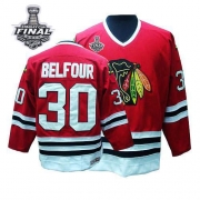 CCM ED Belfour Chicago Blackhawks Authentic Throwback With Stanley Cup Finals Jersey - Red