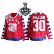 CCM ED Belfour Chicago Blackhawks Throwback All Star With 75TH Patch Authentic With Stanley Cup Finals Jersey - Red