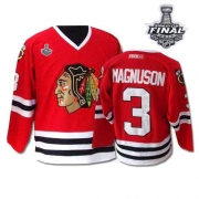 CCM Keith Magnuson Chicago Blackhawks Authentic Throwback With Stanley Cup Finals Jersey - Red