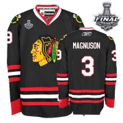 Reebok EDGE Keith Magnuson Chicago Blackhawks Authentic With Stanley Cup Finals Jersey - Black