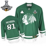 Reebok EDGE Marian Hossa Chicago Blackhawks Authentic St Patty's Day With Stanley Cup Champions Jersey - Green