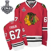 Reebok Marty Turco Chicago Blackhawks Home Premier With Stanley Cup Finals  Jersey - Red