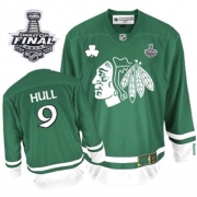 Reebok EDGE Bobby Hull Chicago Blackhawks Authentic St Patty's Day With Stanley Cup Finals Jersey - Green