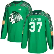 Adidas Adam Burish Chicago Blackhawks Youth Authentic St. Patrick's Day Practice Jersey - Green