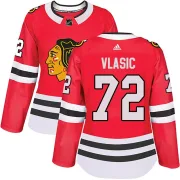 Adidas Alex Vlasic Chicago Blackhawks Women's Authentic Home Jersey - Red
