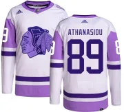Adidas Andreas Athanasiou Chicago Blackhawks Men's Authentic Hockey Fights Cancer Jersey