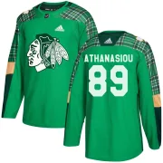 Adidas Andreas Athanasiou Chicago Blackhawks Men's Authentic St. Patrick's Day Practice Jersey - Green