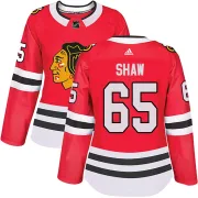 Adidas Andrew Shaw Chicago Blackhawks Women's Authentic Home Jersey - Red