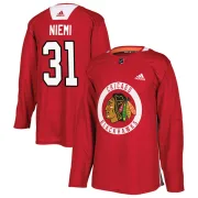 Adidas Antti Niemi Chicago Blackhawks Men's Authentic Home Practice Jersey - Red