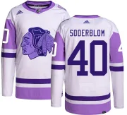 Adidas Arvid Soderblom Chicago Blackhawks Youth Authentic Hockey Fights Cancer Jersey
