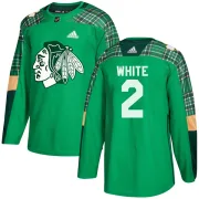 Adidas Bill White Chicago Blackhawks Men's Authentic Green St. Patrick's Day Practice Jersey - White