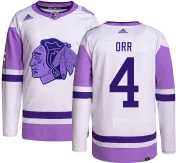 Adidas Bobby Orr Chicago Blackhawks Youth Authentic Hockey Fights Cancer Jersey