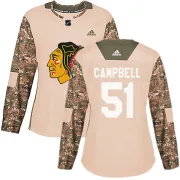 Adidas Brian Campbell Chicago Blackhawks Women's Authentic Veterans Day Practice Jersey - Camo