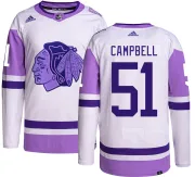 Adidas Brian Campbell Chicago Blackhawks Youth Authentic Hockey Fights Cancer Jersey