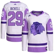 Adidas Bryan Bickell Chicago Blackhawks Men's Authentic Hockey Fights Cancer Primegreen Jersey - White/Purple