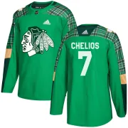 Adidas Chris Chelios Chicago Blackhawks Youth Authentic St. Patrick's Day Practice Jersey - Green