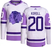 Adidas Cliff Koroll Chicago Blackhawks Youth Authentic Hockey Fights Cancer Jersey