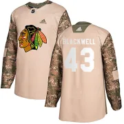 Adidas Colin Blackwell Chicago Blackhawks Youth Authentic Camo Veterans Day Practice Jersey - Black