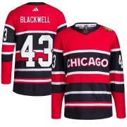 Adidas Colin Blackwell Chicago Blackhawks Youth Authentic Red Reverse Retro 2.0 Jersey - Black