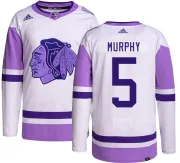Adidas Connor Murphy Chicago Blackhawks Youth Authentic Hockey Fights Cancer Jersey