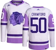 Adidas Corey Crawford Chicago Blackhawks Men's Authentic Hockey Fights Cancer Jersey