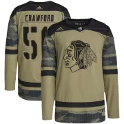 Adidas Corey Crawford Chicago Blackhawks Youth Authentic Military Appreciation Practice Jersey - Camo