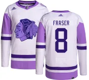 Adidas Curt Fraser Chicago Blackhawks Youth Authentic Hockey Fights Cancer Jersey