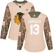 Adidas Daniel Carcillo Chicago Blackhawks Women's Authentic Veterans Day Practice Jersey - Camo