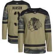 Adidas Dave Manson Chicago Blackhawks Youth Authentic Military Appreciation Practice Jersey - Camo