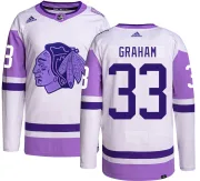 Adidas Dirk Graham Chicago Blackhawks Youth Authentic Hockey Fights Cancer Jersey