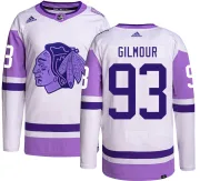 Adidas Doug Gilmour Chicago Blackhawks Men's Authentic Hockey Fights Cancer Jersey