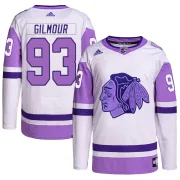 Adidas Doug Gilmour Chicago Blackhawks Men's Authentic Hockey Fights Cancer Primegreen Jersey - White/Purple