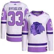 Adidas Dustin Byfuglien Chicago Blackhawks Men's Authentic Hockey Fights Cancer Primegreen Jersey - White/Purple