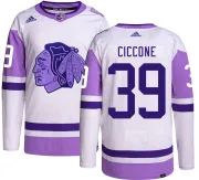 Adidas Enrico Ciccone Chicago Blackhawks Youth Authentic Hockey Fights Cancer Jersey