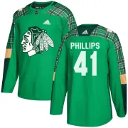 Adidas Isaak Phillips Chicago Blackhawks Youth Authentic St. Patrick's Day Practice Jersey - Green