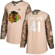 Adidas Isaak Phillips Chicago Blackhawks Youth Authentic Veterans Day Practice Jersey - Camo