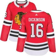 Adidas Jason Dickinson Chicago Blackhawks Women's Authentic Home Jersey - Red