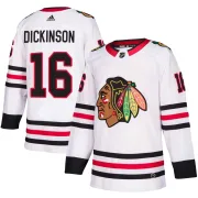 Adidas Jason Dickinson Chicago Blackhawks Youth Authentic Away Jersey - White
