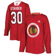 Adidas Jaxson Stauber Chicago Blackhawks Youth Authentic Home Practice Jersey - Red