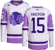 Adidas Joey Anderson Chicago Blackhawks Youth Authentic Hockey Fights Cancer Jersey