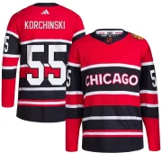 Adidas Kevin Korchinski Chicago Blackhawks Men's Authentic Reverse Retro 2.0 Jersey - Red
