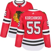 Adidas Kevin Korchinski Chicago Blackhawks Women's Authentic Home Jersey - Red
